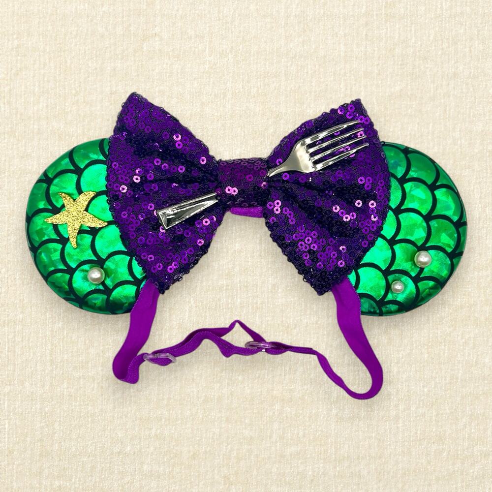 Elastic Princess Ariel Little Mermaid Minnie Ears | Disney-Inspired Mouse Ears
